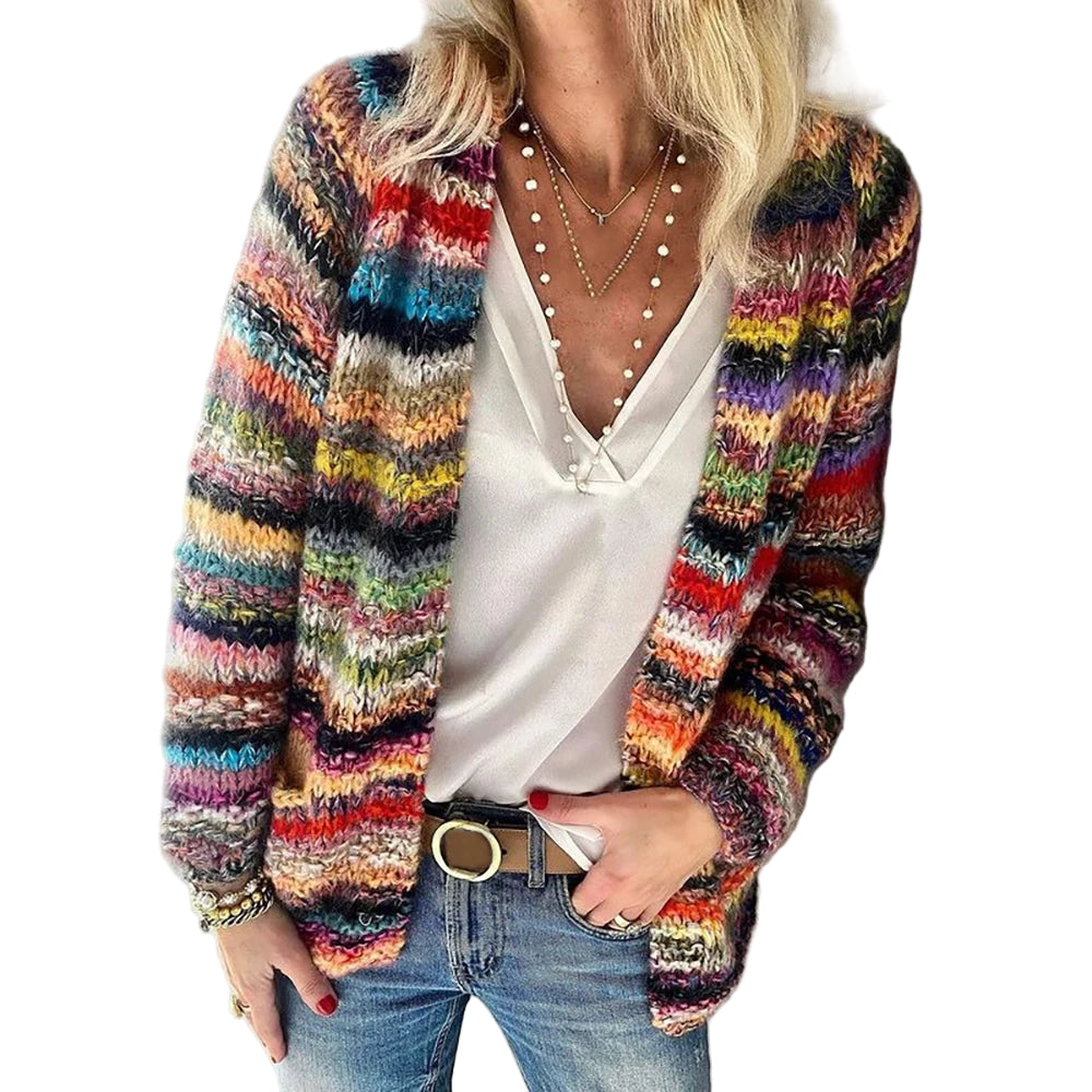 Damernas Cardigan Lätt Stickad Multifärgad 0