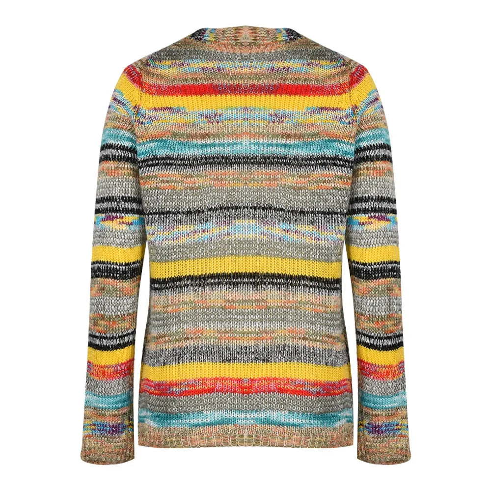 Damernas Cardigan Lätt Stickad Multifärgad 3