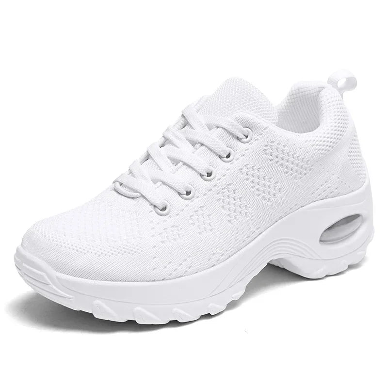 Damernas Casual Skor med Tjock Sula i Stickad Design 7
