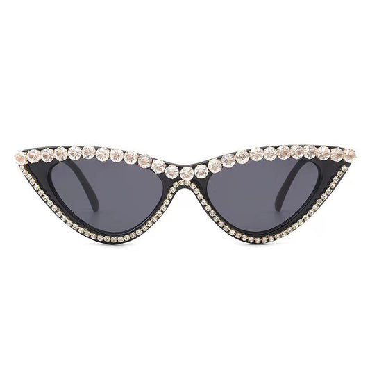 Damernas Cat Eye Solglasögon med Strass 0