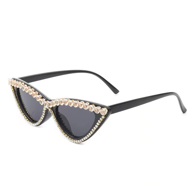 Damernas Cat Eye Solglasögon med Strass 1