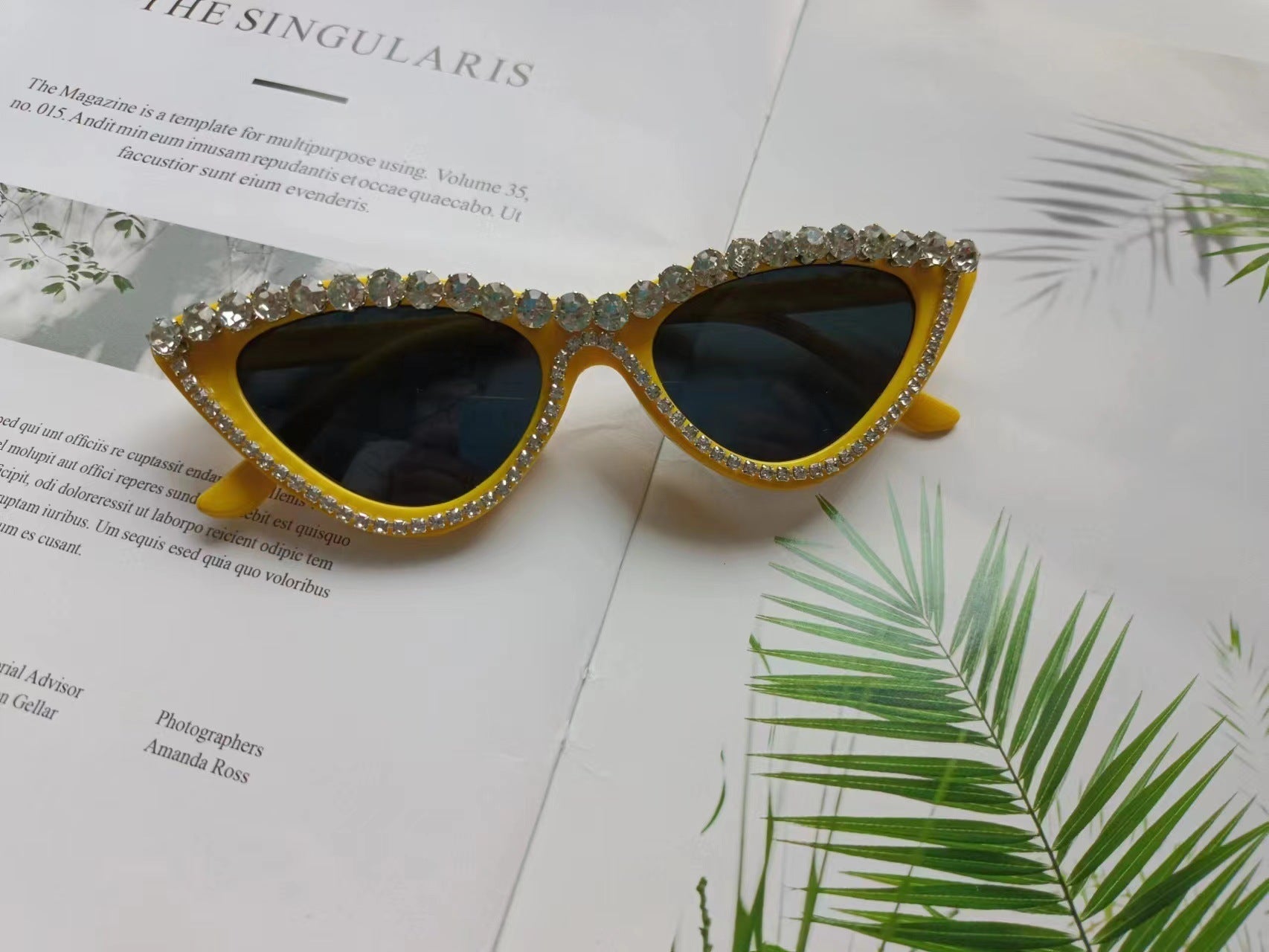 Damernas Cat Eye Solglasögon med Strass 8