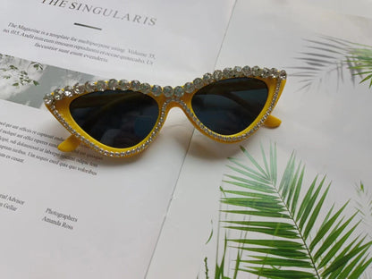 Damernas Cat Eye Solglasögon med Strass 8