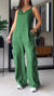 Damernas Denim Jumpsuit med V-hals och Rygglös Design 9