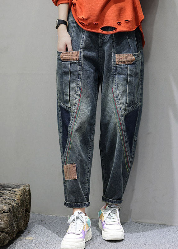 Damernas Denimbyxor med Fickor och Patchwork 1