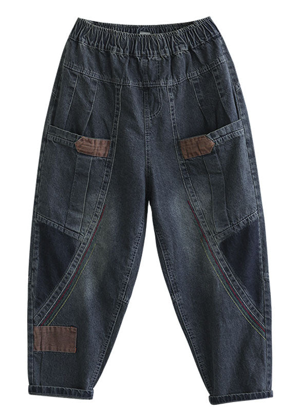 Damernas Denimbyxor med Fickor och Patchwork 4