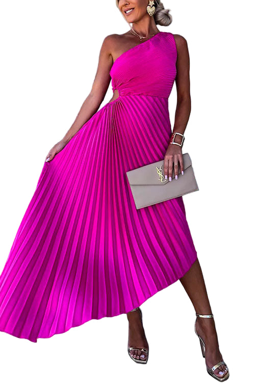 Damernas Festklänning med En Axel Cut Out Design för Bröllop och Festliga Tillfällen 0