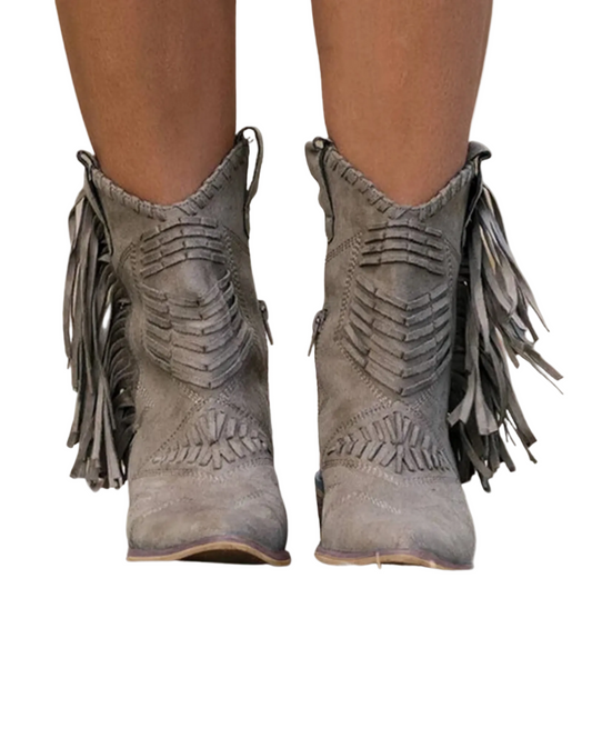 Damernas Fransenstiefel i Västerländsk Stil 2