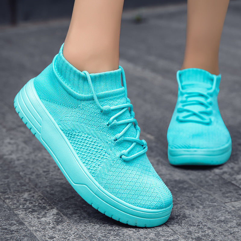Damernas Hög Top Sneakers Trendig Design 3