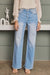 Damernas Högmidjade 90-tals Flared Jeans Ljus Denim 2