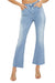 Damernas Högmidjade Cropped Flare Jeans i Ljus Denim 0