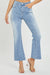 Damernas Högmidjade Cropped Flare Jeans i Ljus Denim 1