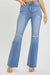 Damernas Högmidjade Distressed Flared Jeans Denim 1
