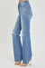 Damernas Högmidjade Distressed Flared Jeans Denim 2