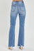 Damernas Högmidjade Distressed Flared Jeans Denim 3