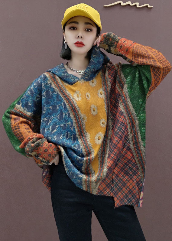 Damernas Hooded Tröja Stickad Design Avslappnad Passform 2