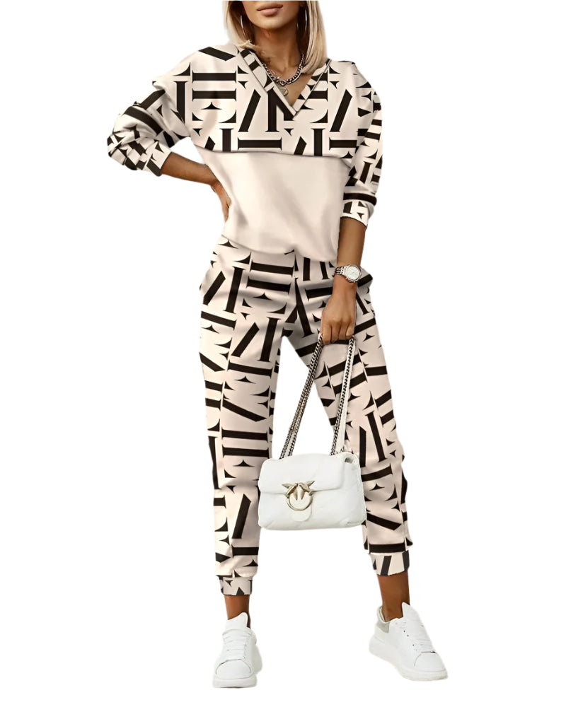 Damernas Joggingset Monogram Cropped Top Mjuk Tyg 0