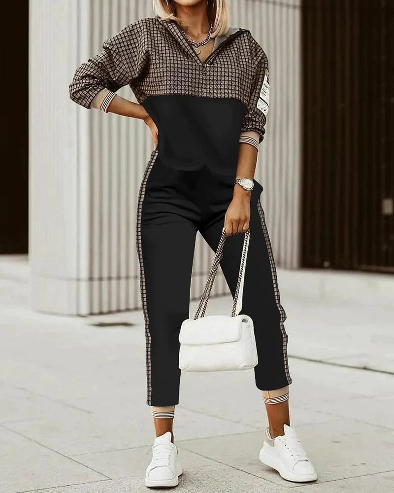 Damernas Joggingset Monogram Cropped Top Mjuk Tyg 6