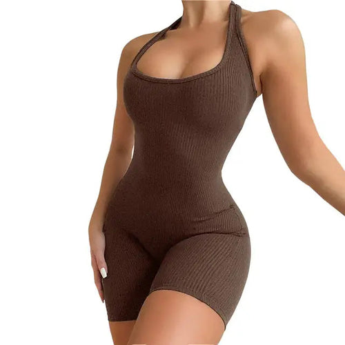 Damernas Jumpsuit U-hals Mjukt Polyester 10