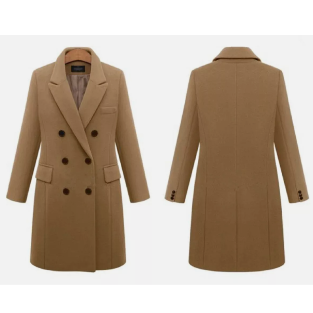 Damernas Lång Kappa Modern Design Värmande Material 1