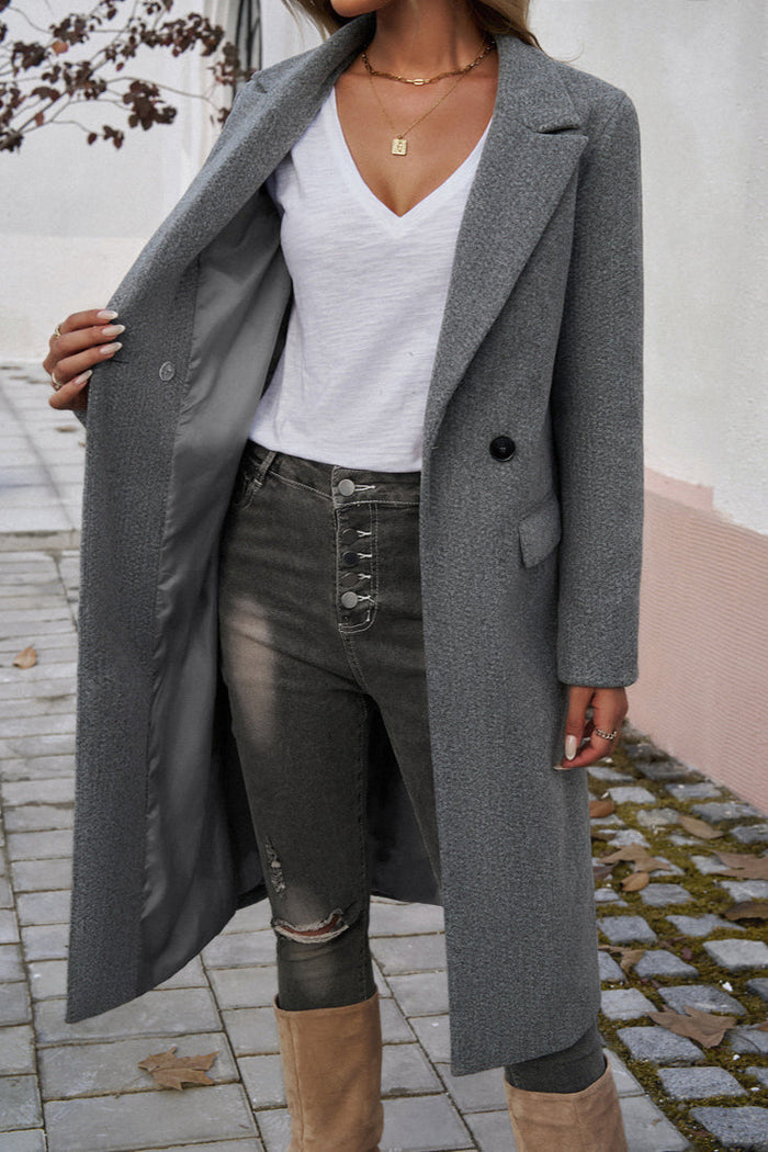 Damernas Lång Kappa Skräddarsydd Vinterstil Hållbara Tyger 1