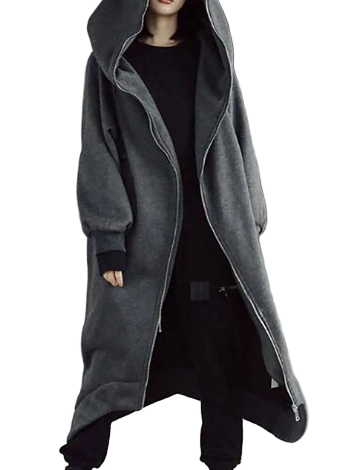 Damernas Lång Kappa med Huva Urban Stil 0