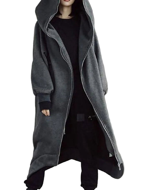 Damernas Lång Kappa med Huva Urban Stil 0