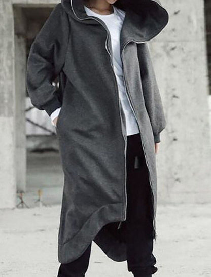 Damernas Lång Kappa med Huva Urban Stil 1