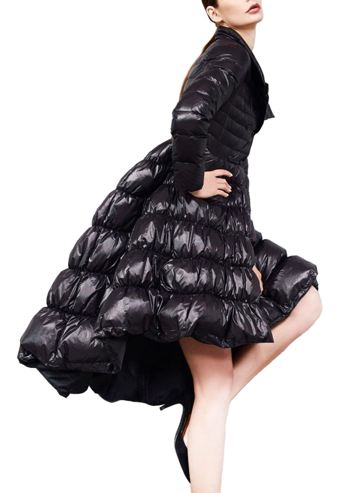 Damernas Långa Dunjacka med Knappdesign 0