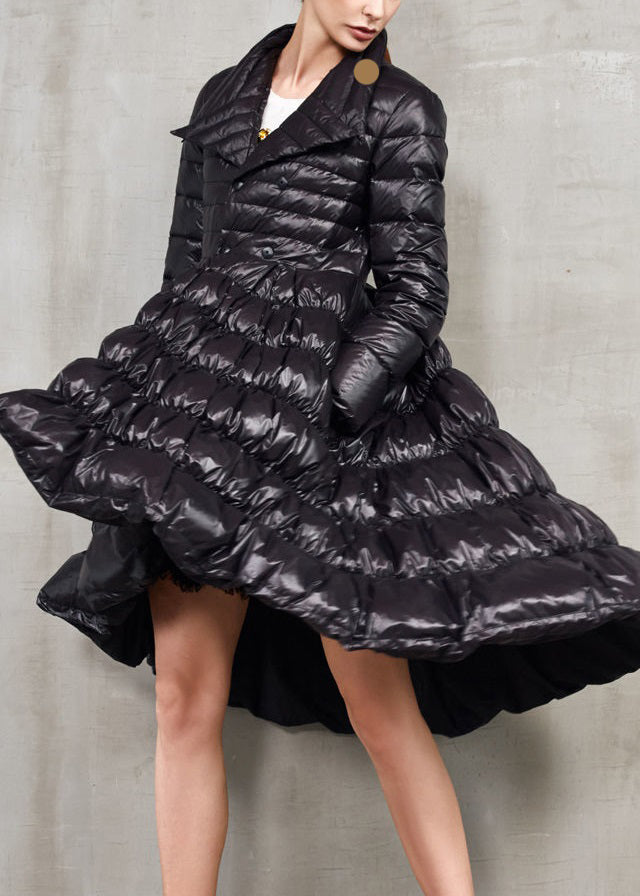 Damernas Långa Dunjacka med Knappdesign 2