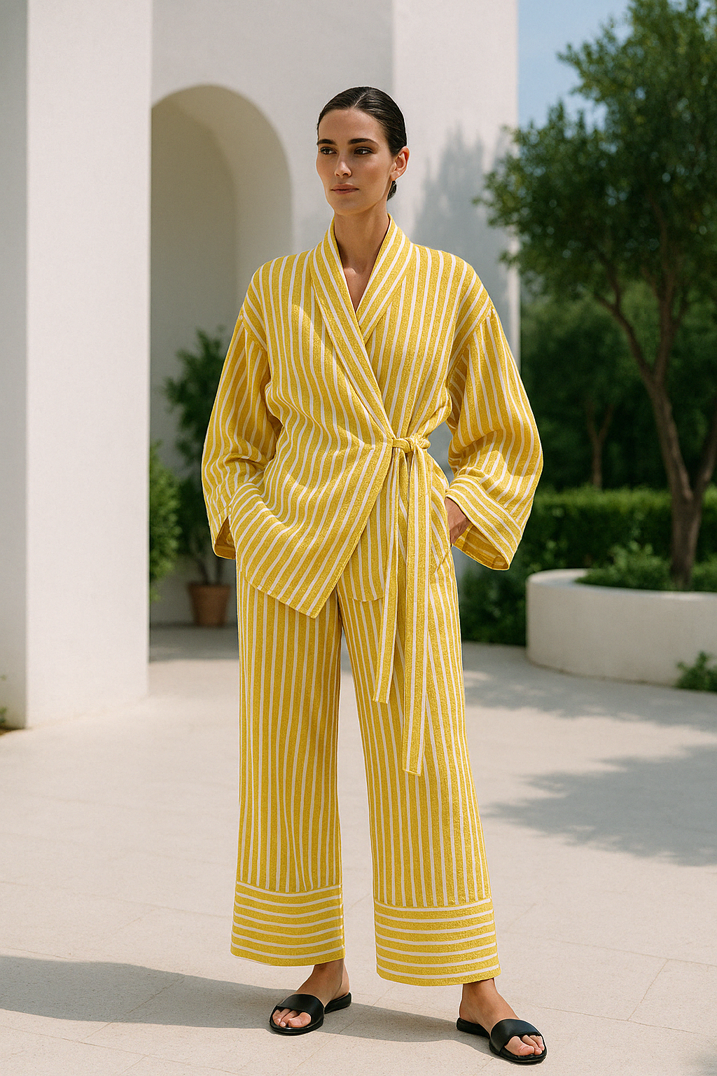 Damernas Lounge Set Tvådelad Oversized Lätt Vävning 2