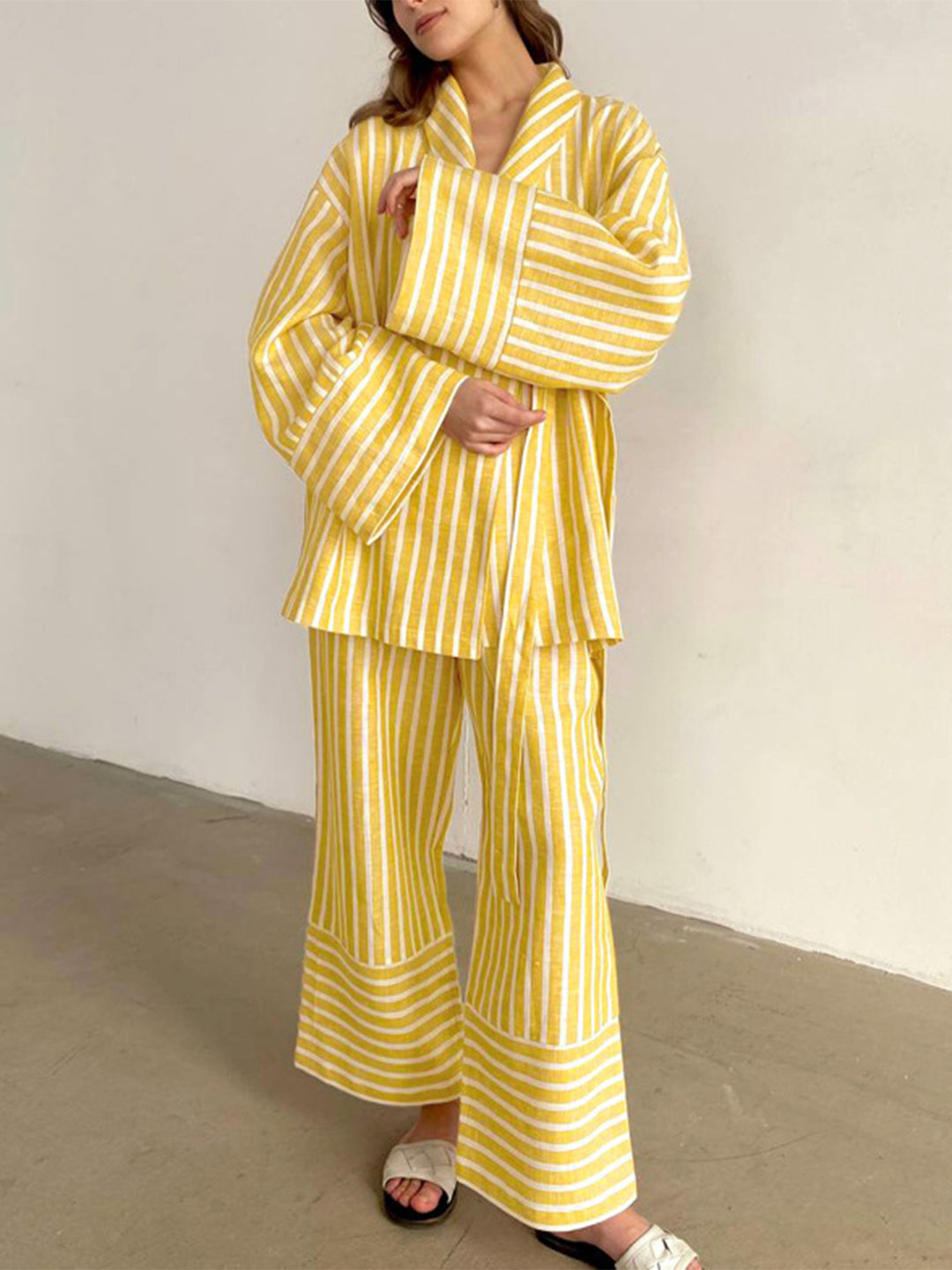 Damernas Lounge Set Tvådelad Oversized Lätt Vävning 3