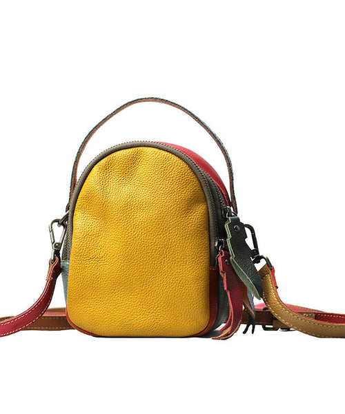 Damernas Messenger Bag i Färgblock med Läder 4