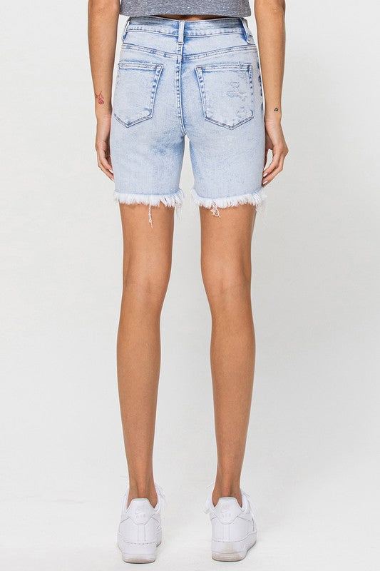 Damernas Midi Shorts Hög Midja Denim 2