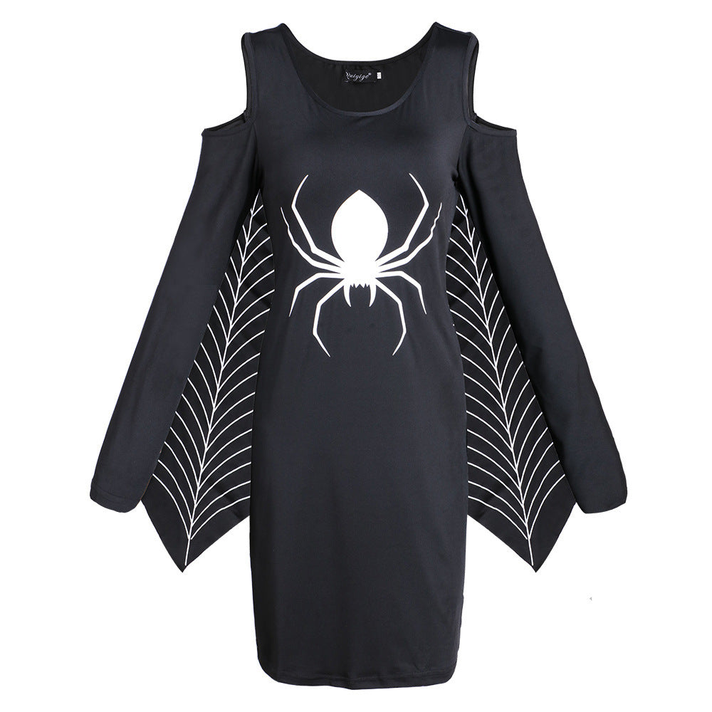 Damernas Mini Klänning Spindelnät Polyester för Halloween 0