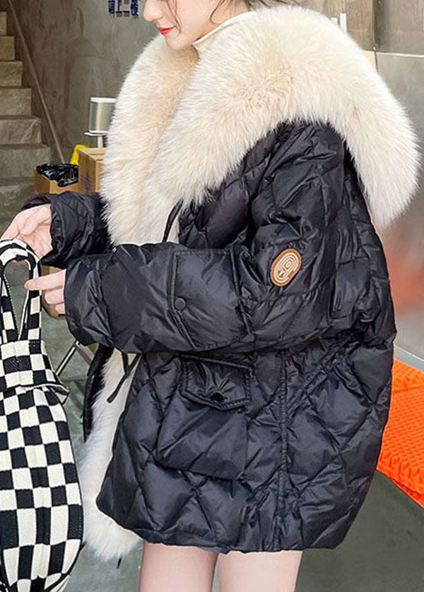 Damernas Oversized Jacka med Fuskpäls och Dunfyllning 1