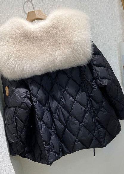 Damernas Oversized Jacka med Fuskpäls och Dunfyllning 4