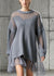 Damernas Oversized Klänning i Grå Tulle och Stickad Design 4