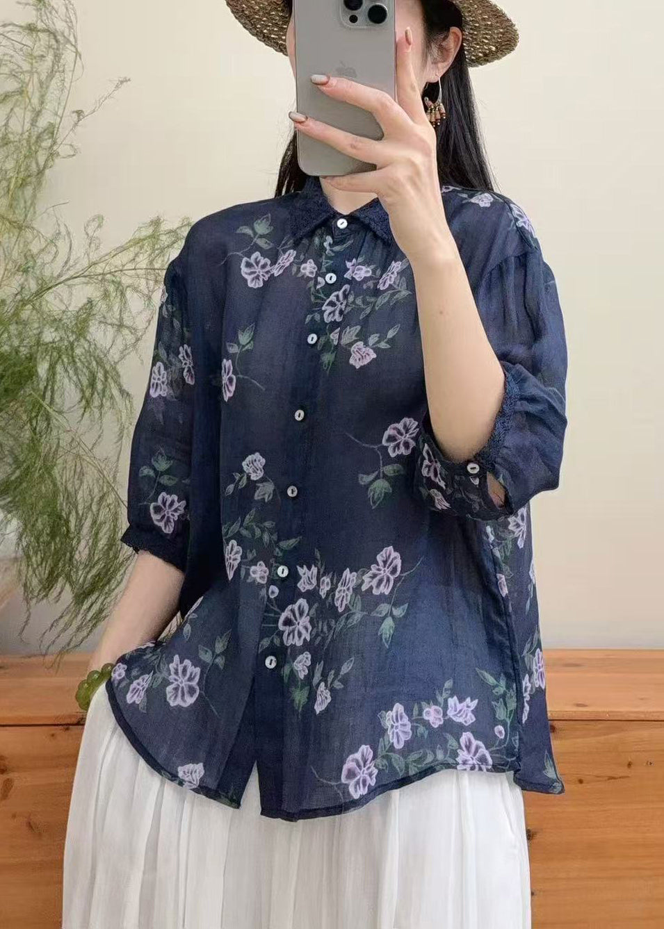 Damernas Oversized Top med Tryck 2