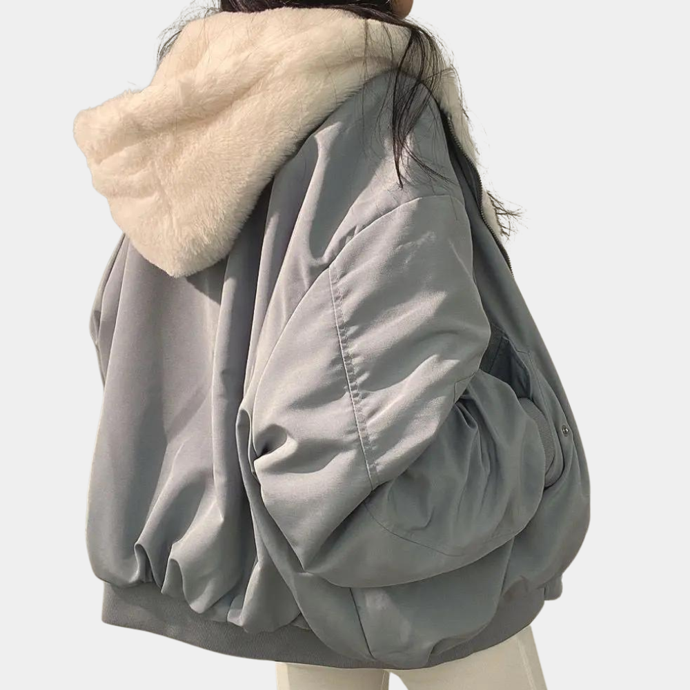 Damernas Oversized Vinterjacka Trendig Lång 1