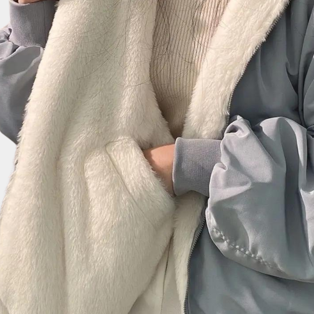 Damernas Oversized Vinterjacka Trendig Lång 2