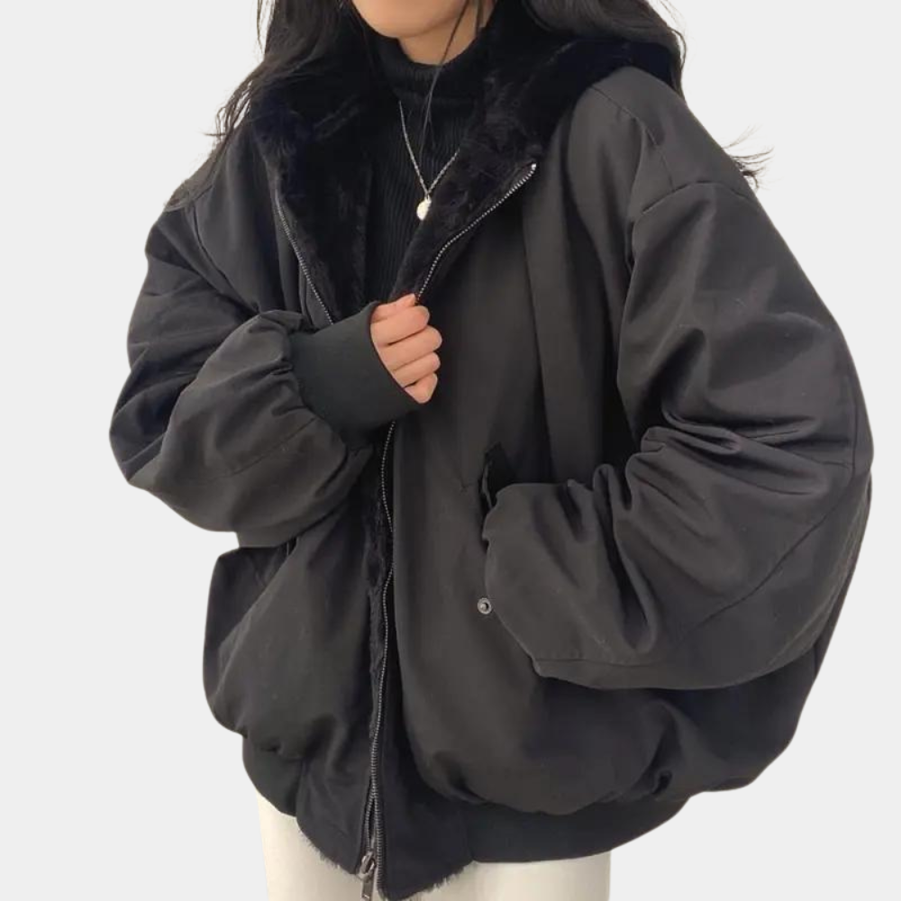 Damernas Oversized Vinterjacka Trendig Lång 3