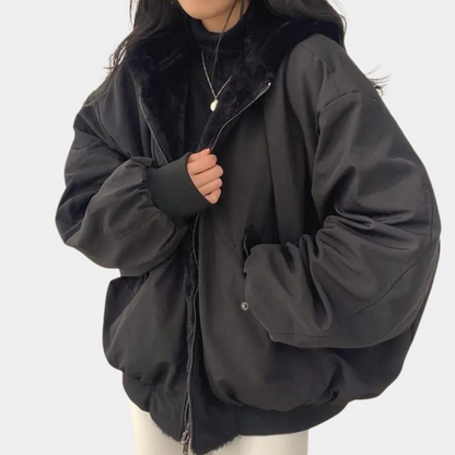Damernas Oversized Vinterjacka Trendig Lång 3