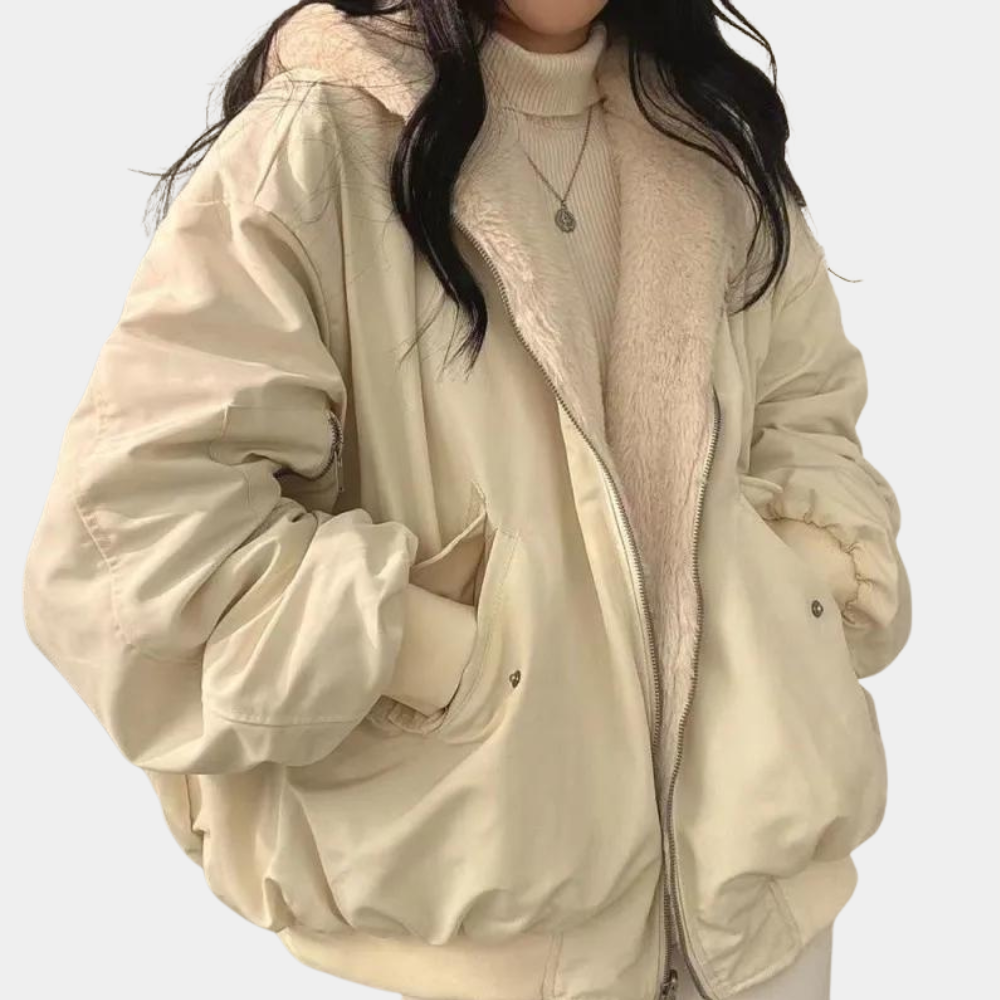 Damernas Oversized Vinterjacka Trendig Lång 4