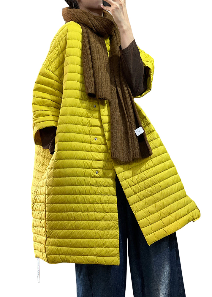 Damernas Parka i Plus Size med Knapp och Fickor 0