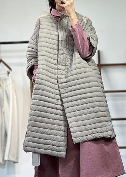 Damernas Parka i Plus Size med Knapp och Fickor 1