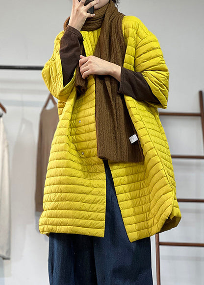 Damernas Parka i Plus Size med Knapp och Fickor 3