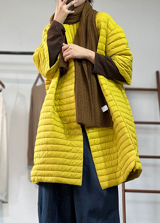 Damernas Parka i Plus Size med Knapp och Fickor 3