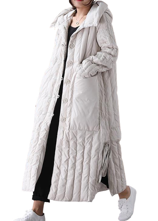 Damernas Plus Size Vinterkappa med Huva och Stora Fickor 0