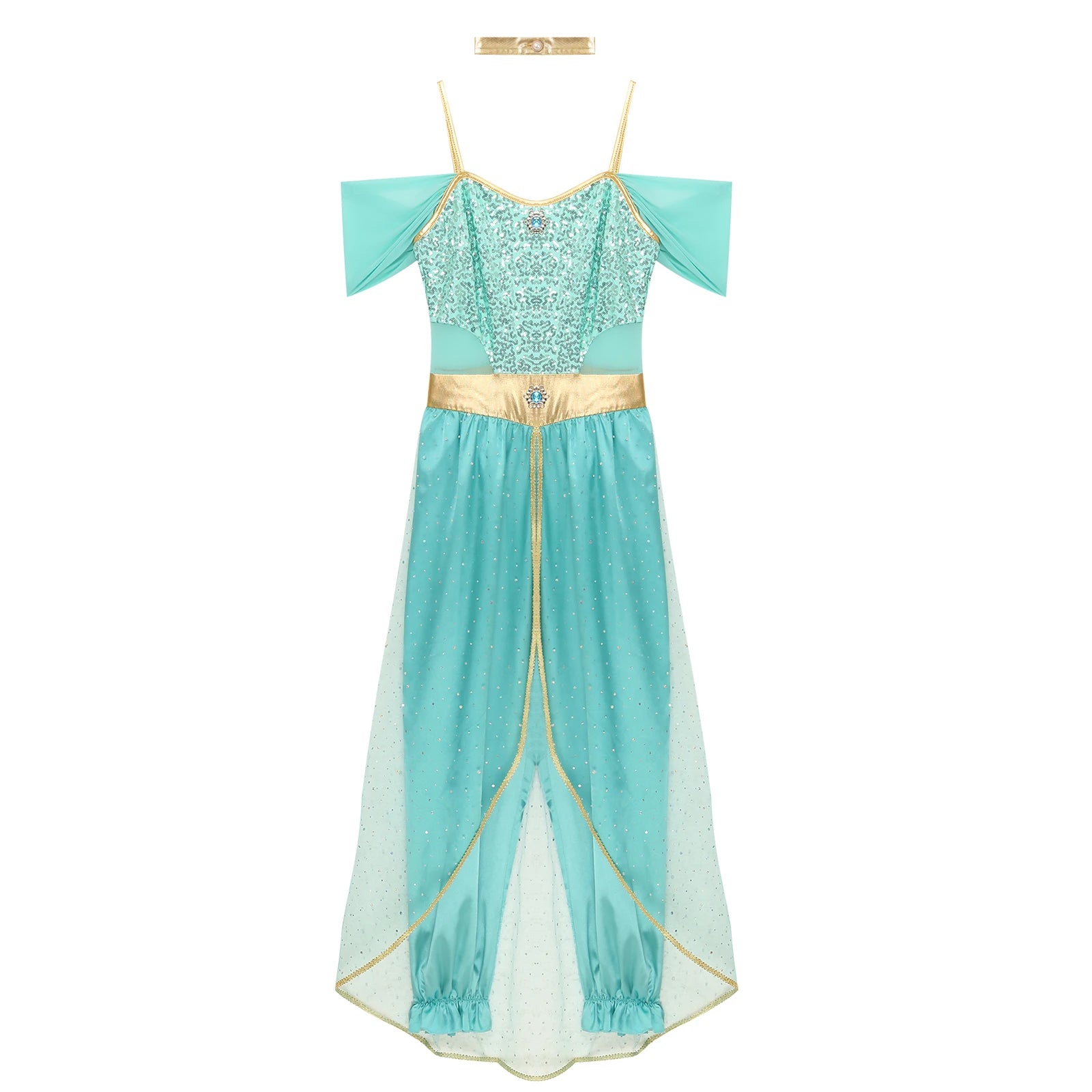 Damernas Prinsesskostym Orientalisk Design Lätt Material 5